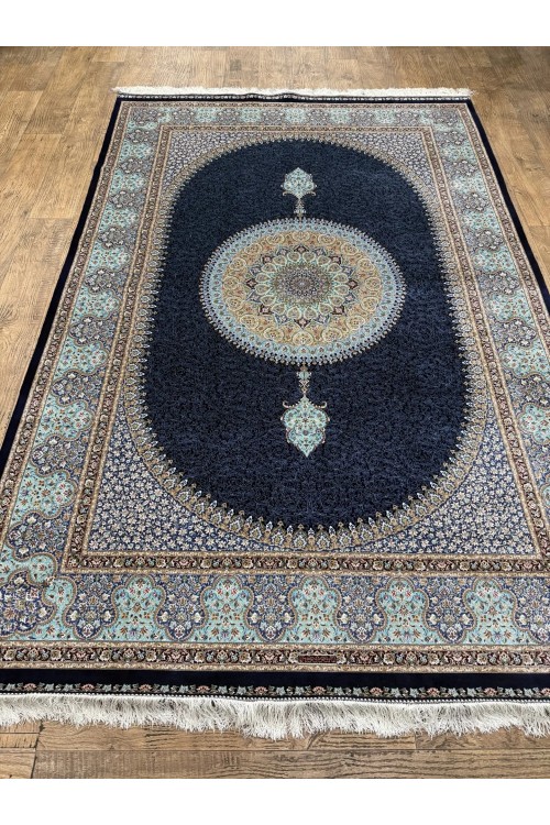 Иранский ковер QUM Silk 10004 Синий